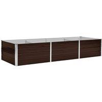 vidaXL Garden Raised Bed Brown 240x80x45cm Galvanised Steel, Brown
