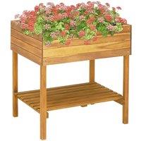 vidaXL Raised Garden Planter 78.5x58.5x78.5cm Acacia Wood, Brown