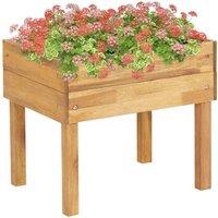 vidaXL Raised Garden Planter 50x40x45cm Solid Acacia Wood, Brown
