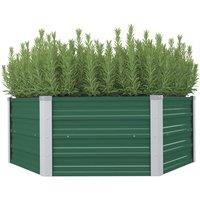 vidaXL Raised Garden Bed 129x129x46cm Galvanised Steel Green, Green