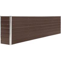 vidaXL Raised Garden Bed 320x40x77cm Galvanised Steel Brown, Brown