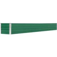 vidaXL Garden Raised Bed Galvanised Steel 320x40x45cm Green, Green