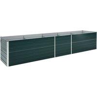 vidaXL Garden Raised Bed Galvanised Steel 400x80x45cm Green, Green