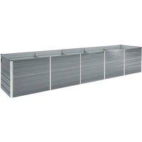 vidaXL Garden Raised Bed Galvanised Steel 400x80x77cm Grey, Grey