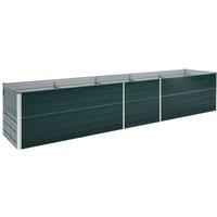 vidaXL Garden Raised Bed Galvanised Steel 400x80x77cm Green, Green