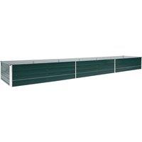 vidaXL Garden Raised Bed Galvanised Steel 480x80x45cm Green, Green