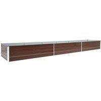 vidaXL Garden Raised Bed Galvanised Steel 480x80x45cm Brown, Brown
