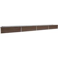 vidaXL Garden Raised Bed Galvanised Steel 600x80x45cm Brown, Brown