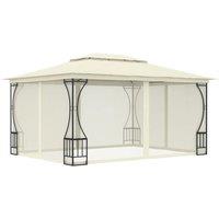 vidaXL Gazebo With Nets 300x400x265cm Cream, Cream