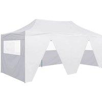 vidaXL Professional Folding Party Tent with 4 Sidewalls 3x6 m Steel White, White