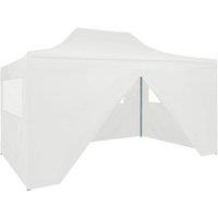 vidaXL Professional Folding Party Tent with 4 Sidewalls 3x4 m Steel White, White