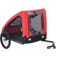 vidaXL Pet Trailer Red And Black, Red