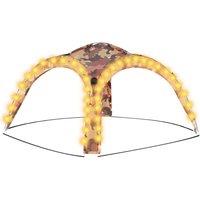 vidaXL Party Tent with LED and 4 Sidewalls 3.6x3.6x2.3 m Camouflage, Multi