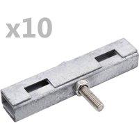 vidaXL Garden U Mat Connector 10 Sets Silver, Silver