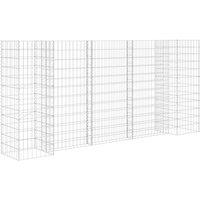 vidaXL H-Shaped Gabion Planter Steel Wire 260x40x120 cm, Silver