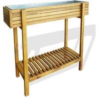 vidaXL Raised Garden Raised Bed Solid Acacia Wood And Zinc, Brown