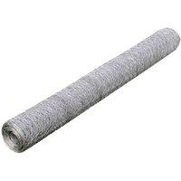 vidaXL Chicken Wire Fence Galvanised Steel 25x0.5 M Silver, Silver