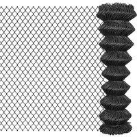 vidaXL Chain Link Fence Steel 25x1.5 M Grey, Grey
