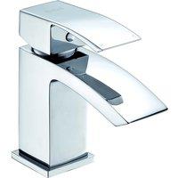 DEVA Swoop Mono Basin Mixer And Press Top Waste, Silver