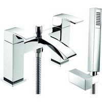 DEVA Swoop Deck Mounted Bath Shower Mixer, Silver