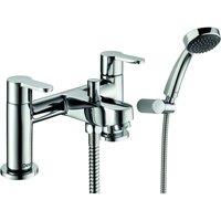 DEVA Ethos Deck Mounted Bath Shower Mixer, Silver