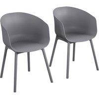 Novogratz Ng York Indoor Outdoor Xl Dining Chairs 2Pk Charcoal, Grey