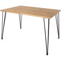 Core Products Augusta Rectangle 118Cm Dining Table With Black Metal Legs, Brown