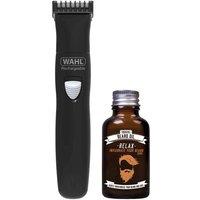 Wahl WAH9865805 Rechargeable Trimmer And Beard Oil Gift Set - Black