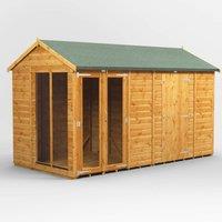 12X6 Power Apex Summerhouse Combi Including 6Ft Side Store, Brown