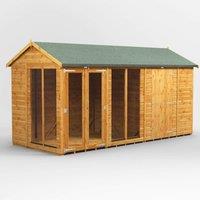 14X6 Power Apex Summerhouse Combi Including 6Ft Side Store, Brown