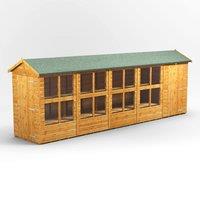 20X4 Power Apex Potting Shed Combi Including 4Ft Side Store, Brown