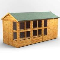 14X6 Power Apex Potting Shed Combi Including 4Ft Side Store, Brown