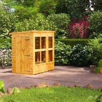 6X4 Power Pent Potting Shed, Brown