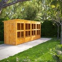 16X4 Power Pent Potting Shed, Brown