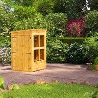 4X4 Power Pent Potting Shed With Double Doors, Brown