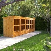 18X4 Power Pent Potting Shed With Double Doors, Brown