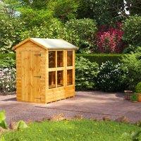 6X4 Power Apex Potting Shed, Brown