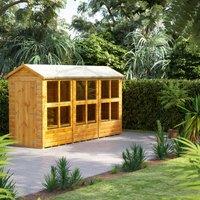 12X4 Power Apex Potting Shed, Brown