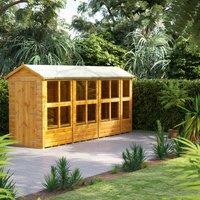 14X4 Power Apex Potting Shed, Brown