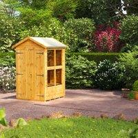 4X4 Power Apex Potting Shed With Double Doors, Brown