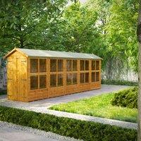 20X4 Power Apex Potting Shed With Double Doors, Brown