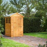 4X4 Power Overlap Apex Shed, Brown