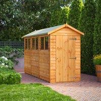 12X4 Power Overlap Apex Shed, Brown