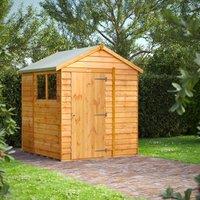 6X6 Power Overlap Apex Shed, Brown