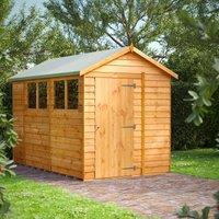 10X6 Power Overlap Apex Shed, Brown
