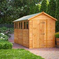 12X6 Power Overlap Apex Shed, Brown
