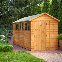 14X6 Power Overlap Apex Shed, Brown