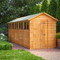 20X6 Power Overlap Apex Shed, Brown