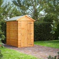 6X4 Power Overlap Apex Windowless Shed, Brown