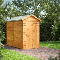 8X4 Power Overlap Apex Windowless Shed, Brown